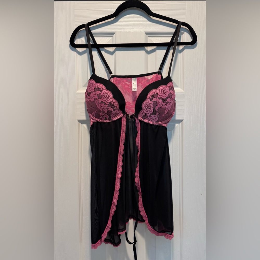 Black and Pink Lace Lingerie